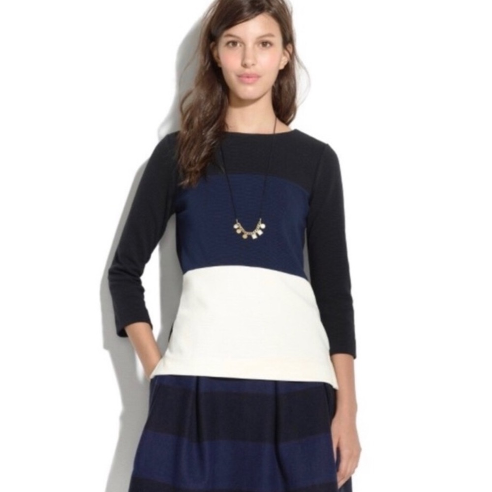 MADEWELL Gallerist‎ ponte quarter sleeve top, Sz S